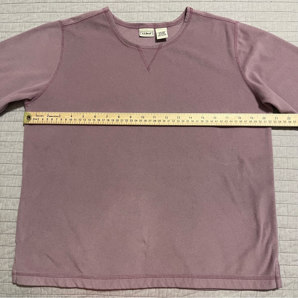LL Bean Women's Fleece Purple Sweatshirt 100% Polyester Medium - Picture 4 of 8